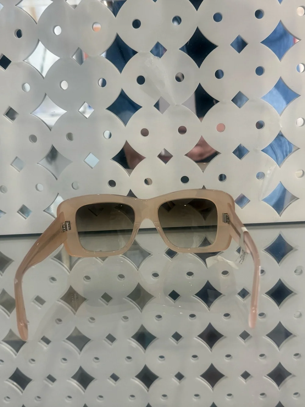 Celine Square Frame Sunglasses in Blush Pink with Gradient Lenses